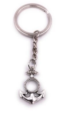 Ancora Con Anello Portachiavi Ciondolo Argento di Metallo - Immagine 1 di 2