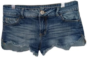 Vanilla Star Jean Shorts 5 Stretch Denim Cut Off Frayed Y2K Festival Shorties - Picture 1 of 6