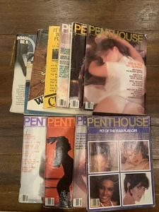 Lot Of 11 Penthouse magazines 1981 1982 1983 + Vintage Make Offers Must sell - Picture 1 of 9