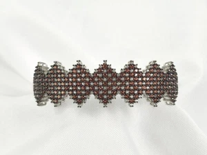 NUOVO argento sterling granato rosso? Bracciale Spinel Pave SG JTV - Foto 1 di 5