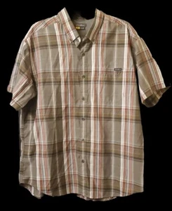 Eddie Bauer braun kariertes Kurzarm Button Down Hemd Herren XL - Bild 1 von 6