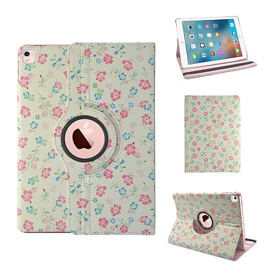Case For Apple iPad Pro Multi Small Flower Print 360 Degree Rotating Cover  - Image 1 of 4