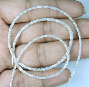 Cuentas de color hielo de diamante suelto natural forma de tubería perforada I3 claridad 18,50 quilates Q70 - Imagen 1 de 4