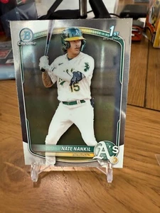 Nate Nankil 1st Chrome 2025 Bowman Card #BCP-102 Athletics - Picture 1 of 2