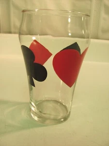 Vintage Extra Large Poker Playing Cards Suit Beverage Glass - Picture 1 of 9