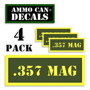 357 MAG Ammo Can 4x Labels Ammunition Case stickers decals 4 pack AG 3"x1.15" - Picture 1 of 2