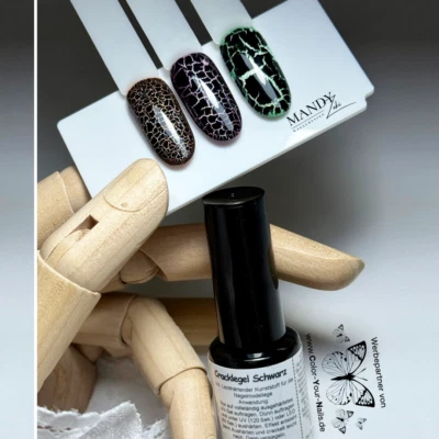 Crackle Polishgel Schwarz  – Riss-Effekt für künstliche Fingernägel Crackling - Bild 1 von 4