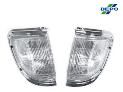 DEPO Front Chrome & Clear Corner Lights Lamps Fit For 95 96 Toyota Tacoma 2WD - Imagem 1 de 2