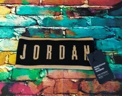 ¡Nuevo! Nike Jordan Diadema Tejida Sin Costuras Reversible Para Hombre Negro/Cáñamo Foto 1 de 4