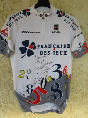 Maillot La Française des Jeux porté dédicacé Anthony Morin Souvenir Yves Podeur - Photo 1/4
