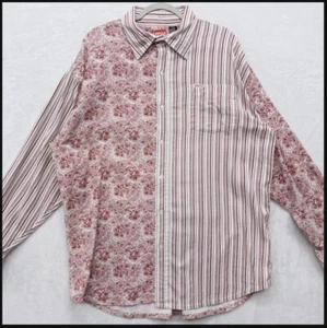 VINTAGE Y2K Enyce Red/White Paisley Striped Long Sleeve XL Hip Hop - Picture 1 of 5