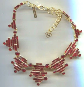 Collar OSCAR DE LA RENTA rojo brillante hecho en Estados Unidos - Imagen 1 de 2