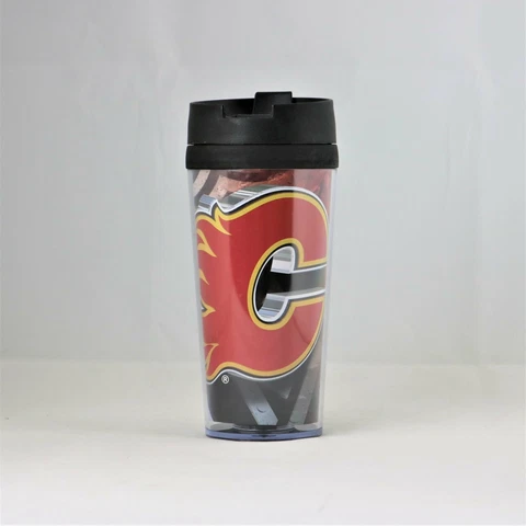 Calgary Flames NHL Licensed Acrylic 16oz Tumbler Coffee Mug w/wrap Insert Cover