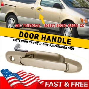 Front Right Outside Door Handle For 1998-2003 Toyota Sienna Passenger Side Beige - Picture 1 of 7