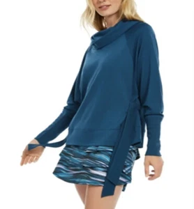 Ideology Women's Teal Mock Active Wear Sweater Green Size X-Small - Picture 1 of 1