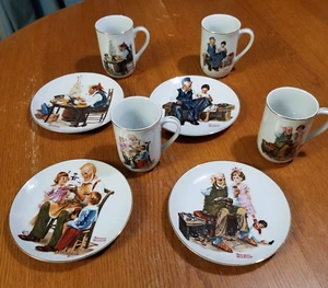 De colección 1982 Norman Rockwell Cuatro Amadas Serie Clásica Coleccionista Platos Tazas - Imagen 1 de 11