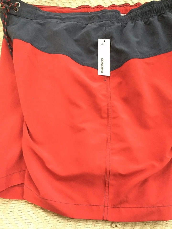 Pantalones cortos de natación Sonoma para hombre talla XXLLARGE, color azul/rojo, nuevos con etiquetas Foto 1 de 4