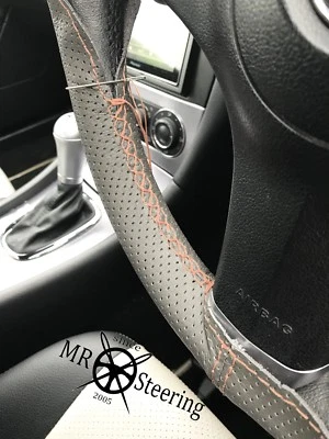 PARA VW CADDY 3 03+ GRIS CUERO PERFORADO CUBIERTA VOLANTE BEIGE DOBLE ST Foto 1 de 4