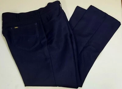 Vintage LEE Union Made in USA Black Polyester Bootcut Pants - Men's 38x34 37x29 - Image 1 of 4