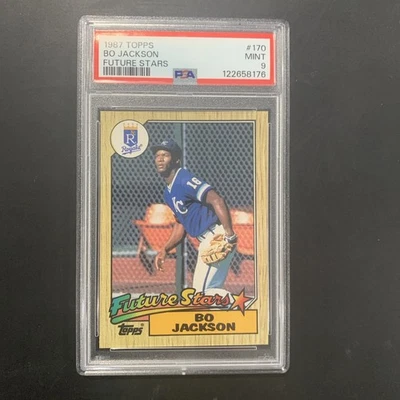 Tarjeta de novato 1987 Topps #170 Bo Jackson Future Stars RC PSA 9 como nueva KC Royals Foto 1 de 2