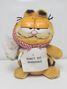Vintage Dakin Garfield Plüsch I Don’t do Windows 10” Staubtuch Schürze Kopftuch - Bild 1 von 7