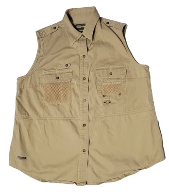 Chaleco utilitario vintage Ralph Lauren Safari camisa sin mangas caqui talla L para mujer Foto 1 de 4