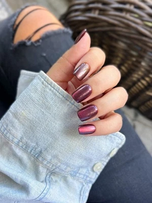 Red Aspen Press On Nails~ Arlo  - Acrylic Short Squoval NIB Sold Out - Image 1 of 4