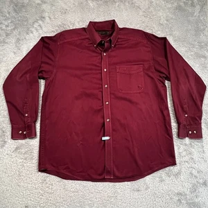 Ariat Button Down Shirt Men's XL Red Maroon Long Sleeve Country Western Rodeo - Picture 1 of 14