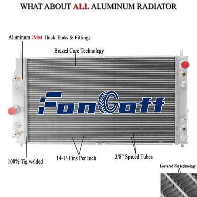 Fit 1998-2004 Chrysler 300M Concorde Dodge Intrepid 3.5L 3 Row Radiator Aluminum - Image 1 of 4