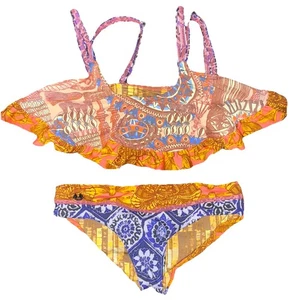 Maaji  2 Piece Multi Colored Size 8 Swimsuit With Ruffle Bottoms And Top - Picture 1 of 6