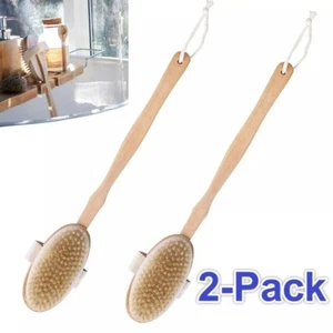 Cepillo de madera de cerdas naturales premium para baño ducha cuerpo espalda piel seca spa depurador - Imagen 1 de 9