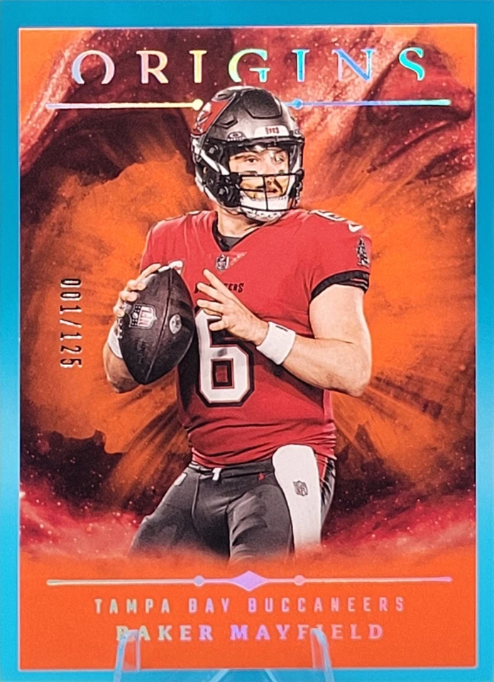 2024 Panini Origins - Baker Mayfield #15 Orange First On Print /125 - Image 1 of 3