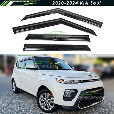 Para Kia Soul KDM Mugen 2020-2025 estilo viseras de ventana protectores de lluvia deflectores Foto 1 de 4
