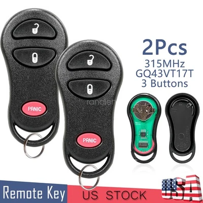 2 para Dodge Durango Dakota 2001 2002 2003 entrada sin llave mando a distancia llavero 3 botones Foto 1 de 4