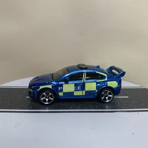 2016 Matchbox 2015 Subaru WRX STI Police Sedan Blue & Fluorescent Yellow 1:64 NM - Picture 1 of 13