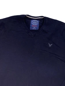 American Eagle Outfitters Athletic Fit V-Neck Long Sleeve Sweater Size L Black - Picture 1 of 5