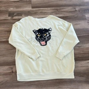 Vintage-Style Panther Crewneck Sweatshirt Oversized Fit - Medium - by Wildfox - Picture 1 of 12