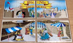 Superpuzzle - Satz Pic-Nic Medieval alle 4 Druck Vorder und Rückseite ohne BPZ - Bild 1 von 2