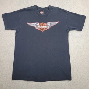 Vintage Harley Davidson Shirt Mens Large Black Short Sleeve Crew Neck 1998 Biker - Picture 1 of 10