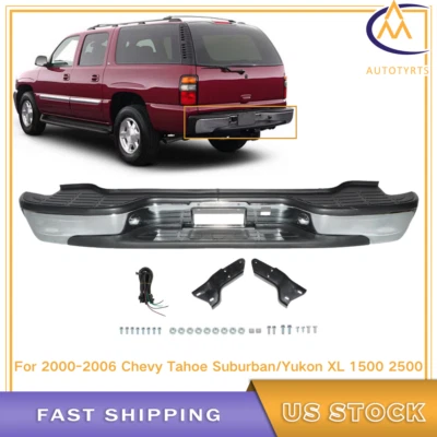Complete Chrome Rear Bumper For 2000-2005 2006 Chevy Tahoe Suburban/GMC Yukon XL - Image 1 of 4
