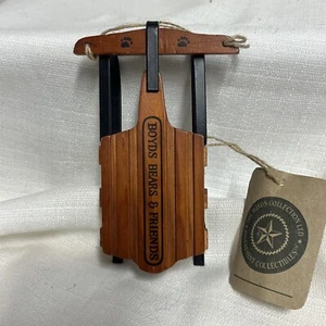 The Boyds Collection Toy Metal and Wood Sled with Tags 5” - Picture 1 of 6