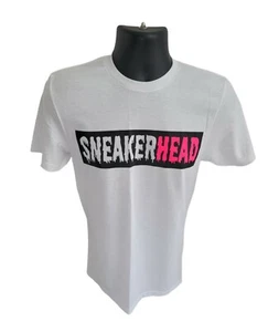 Mens Size Large Gildan Sneakerhead T Shirt Sneaker Head White Pink - Picture 1 of 2