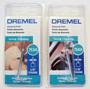 Dremel Diamond Point Carving Mixed Lot # 7134 & 7144 - 1/8" Shank - New - Sealed - Picture 1 of 7