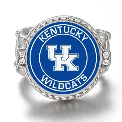 Anillo Kentucky Wildcats para mujer plata cristal acento con paquete de regalo D12 Foto 1 de 4