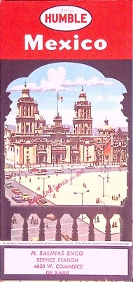 Vintage Map Mexico Humble Oil - Image 1 of 4