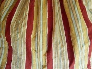 WAVERLY Charleston Chirp Papaya Striped Bed Skirt Twin size 74" x 38" BEAUTIFUL! - Picture 1 of 3