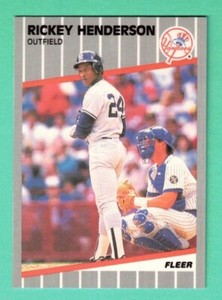 (1) RICKEY HENDERSON 1989 FLEER # 254 YANKEES  NM-MT  CARD (F4089)  