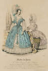 J. BARREAU (19.Jhd), Französische Damenmode,  1837, Lith. Biedermeier Mode