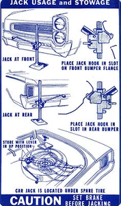 1966  GTO/TEMPEST/LEMANS JACK INSTRUCTION DECAL - Picture 1 of 1