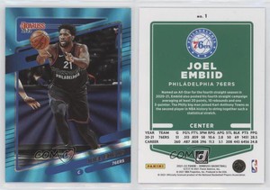 2021-22 Panini Donruss Holo Teal Laser Joel Embiid #1